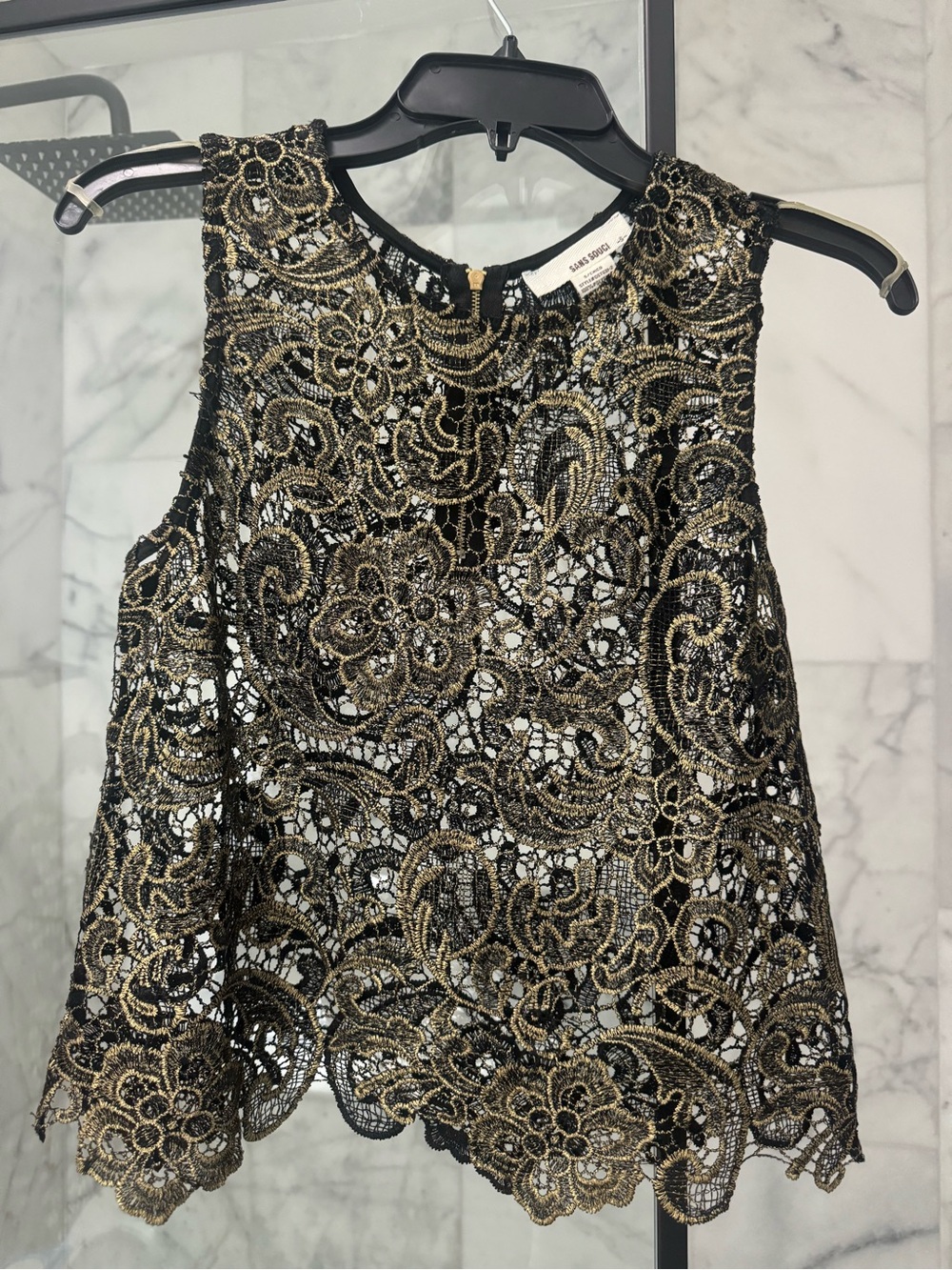 Sans Souci Black & Gold Lace Camisole